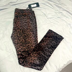 Velvet leopard pants
